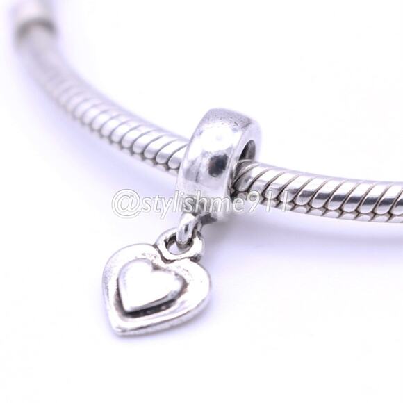 Authentic PANDORA Silver Heart Dangle - 790373 - Picture 1 of 9